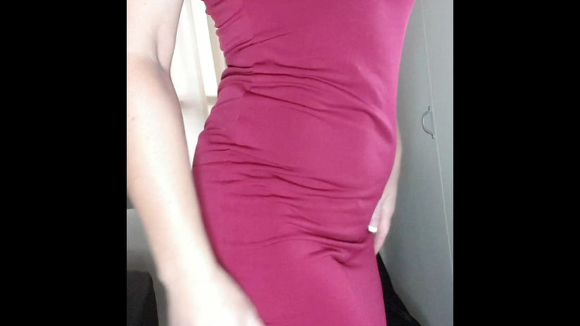 Brooke undresses - sultry tight red dress